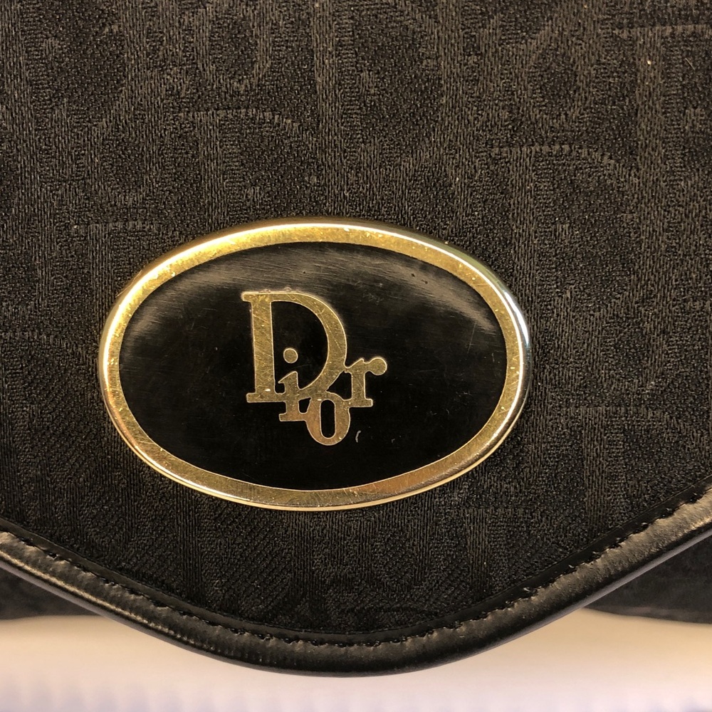 Pre Love Dior monogram Black Clutch with Gold Chain Strap - Picture 11 of 16